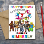 Personalised Roblox Gaming Themed Birthday Card Printable Boy Etsy