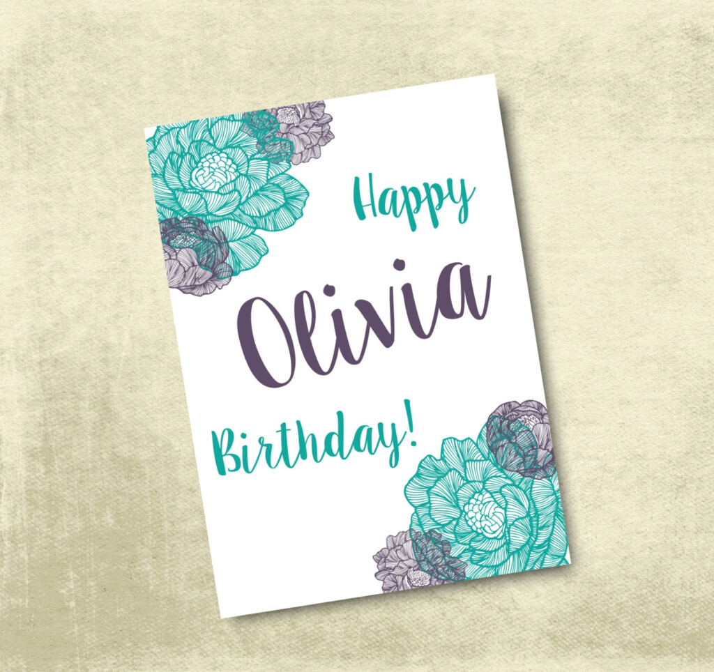 Personalized Printable Birthday Card 5X7 By MyPrintableCreations