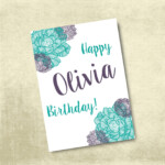 Personalized Printable Birthday Card 5X7 By MyPrintableCreations