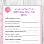 Pink Birthday Game Who Knows The Birthday Girl Printable Etsy