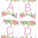 Pink Floral Printable Banner Birthday Banner Template Birthday