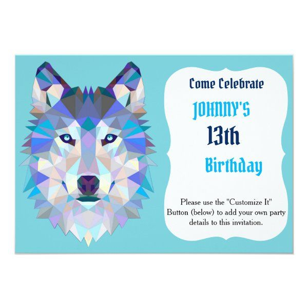 Polygon Wolf Geometric Wolf Abstract Wolf Invitation Zazzle 