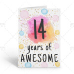 PRINTABLE 14th Birthday Card Birthday Card Printable Instant Etsy