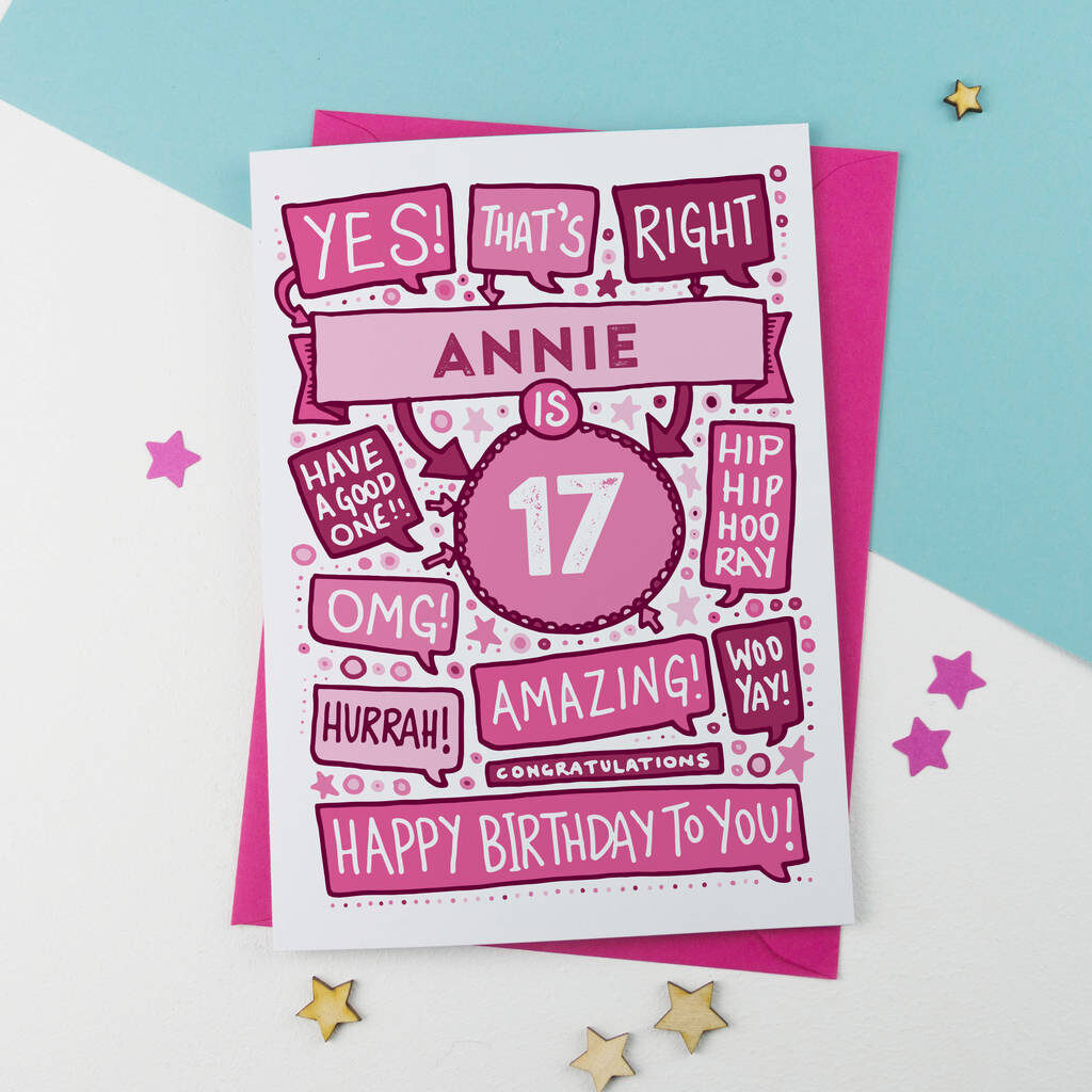 Printable 17th Birthday Cards Printable Birthday Cards