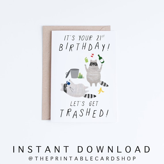 Printable 21st Birthday Cards Funny 21 Birthday Cards Instant