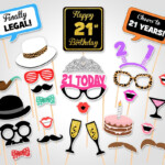 Printable 21st Birthday Photo Booth Props Birthday Party Etsy