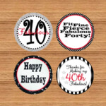 Printable 40th Birthday Tags 40th Birthday Party Labels Cupcake