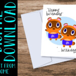 PRINTABLE Animal Crossing Happy Birthday Birthday Card Etsy