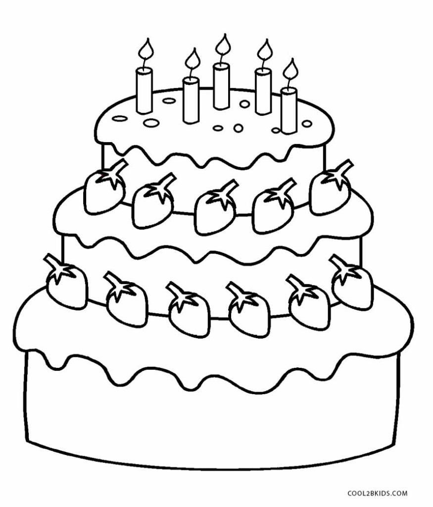  Printable Birthday Cake Coloring Page Free Download Gmbar co