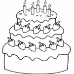 Printable Birthday Cake Coloring Page Free Download Gmbar co