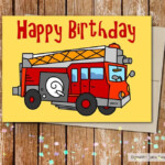 Printable Birthday Cards Fire Truck Birthday Card Fire Car Card