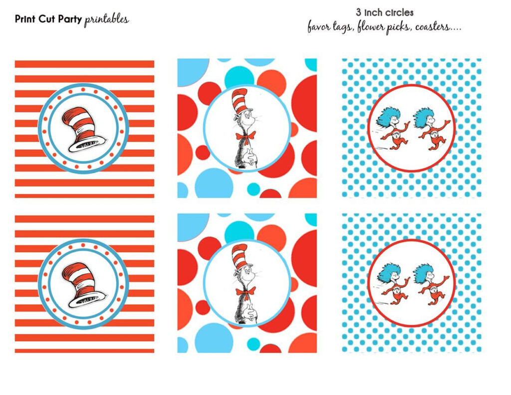 Printable Birthday Printables Doctor Suess Birthday Flower Picks