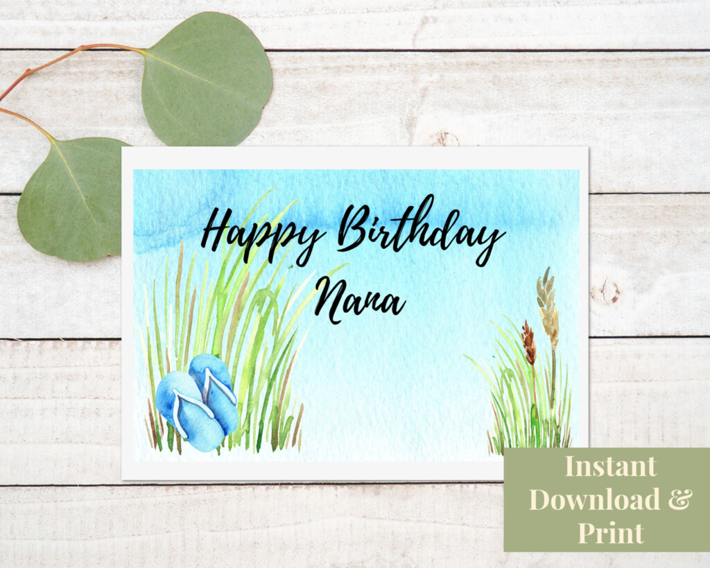 Printable Card For Nana Birthday Card For Nana Greeting Printable 