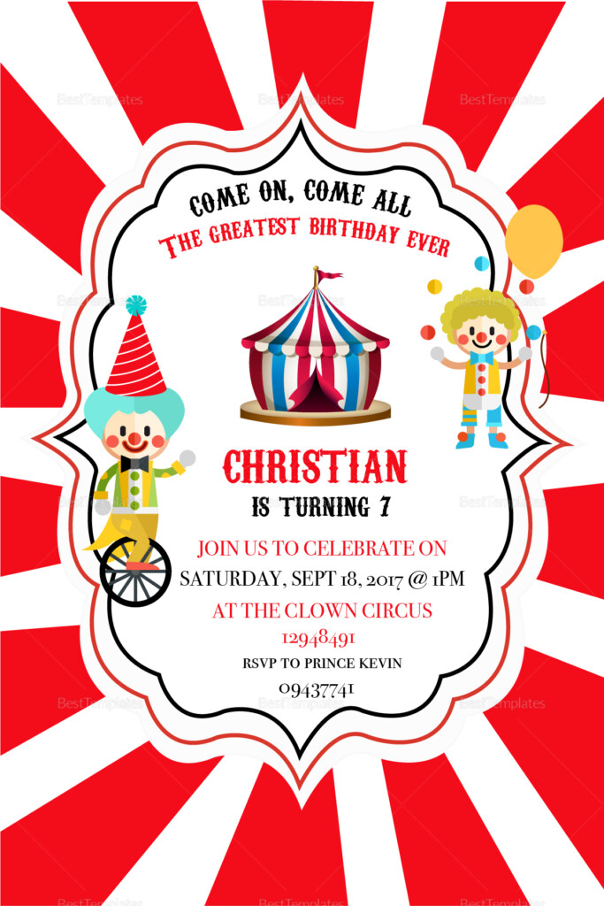 Printable Circus Birthday Invitations Printable Word Searches