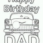 Printable Coloring Birthday Cards Happy Birthday Dad Birthdayqw