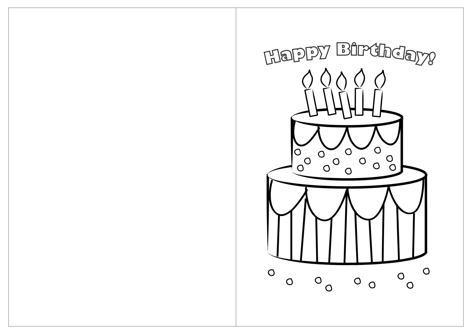 Printable Coloring Birthday Cards