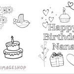 Printable Colour in HAPPY BIRTHDAY NANA Card A4 Size Print At Etsy