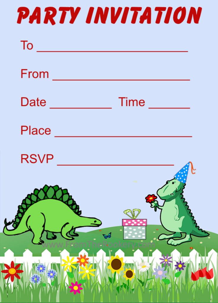 Printable Dinosaur Birthday Invitations