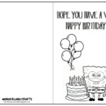 Printable Foldable Happy Birthday Coloring Card Birthday Wishes