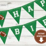 Printable Football Happy Birthday Banner Sports Party Etsy