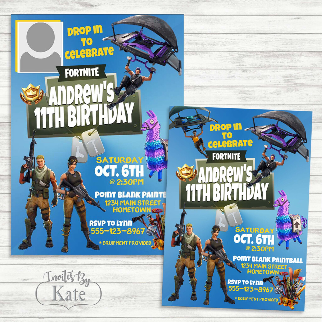 Printable Fortnite Birthday Party Invitation Need Invites Fast Get 