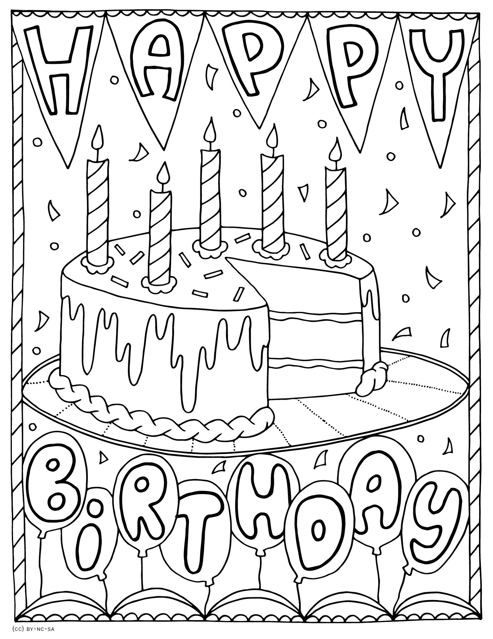 Printable Happy Birthday Color Pages 101 Activity