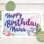 Printable Nana Birthday Card Happy Birthday Nana Nana Card Etsy