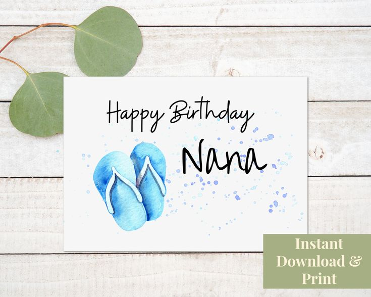 Printable Nana Birthday Card Happy Birthday Nana Nana Card Etsy 