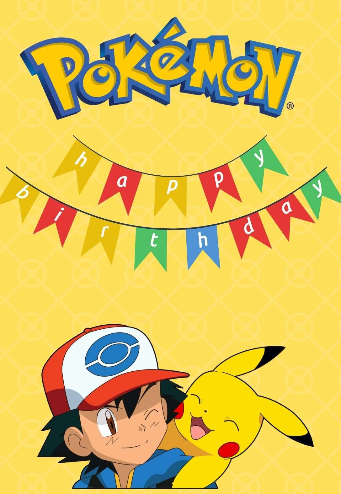 Printable Pokemon Birthday Cards PRINTBIRTHDAY CARDS Pokemon