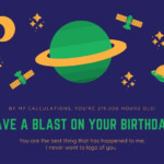 Printable Space Nerd Birthday Card Paper Greeting Cards Jan takayama