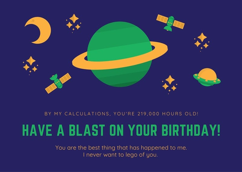 Printable Space Nerd Birthday Card Paper Greeting Cards Jan takayama