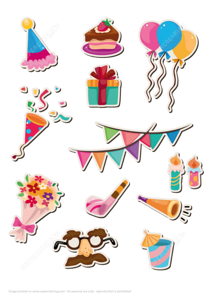 Printable Stickers For Happy Birthday Party Free Printable Papercraft 