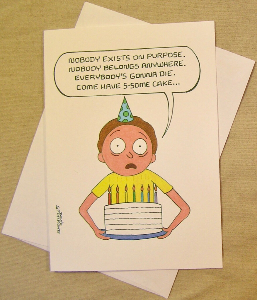 Rick And Morty Birthday Card Morty s Birthday Wisdom Regular Size 