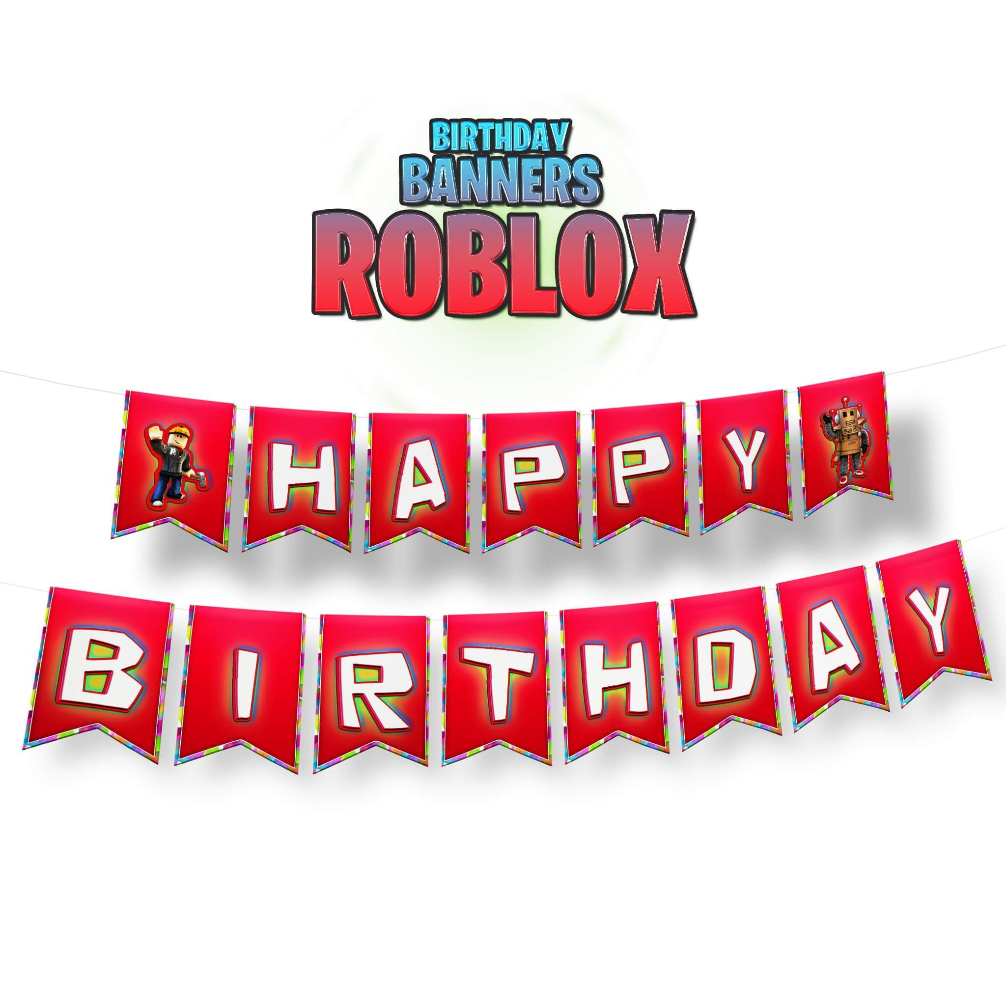 Roblox Birthday Banner Happy Birthday Banner Printable Happy 