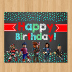 Roblox Happy Birthday Sign Chalkboard Roblox Birthday Banner Etsy