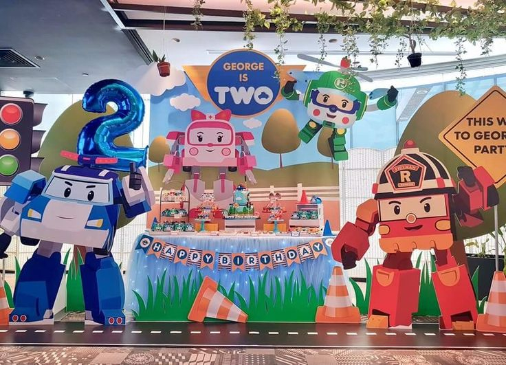 Robocar Poli Printable Backdrop Banner Birthday Backdrop In 2020 