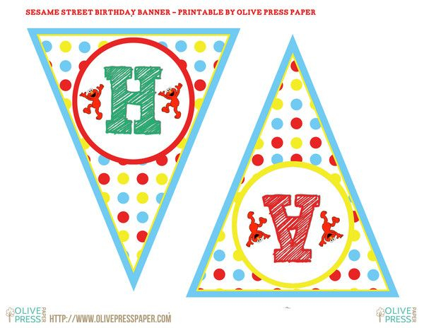 Sesame Street Elmo Birthday Banner Printable DIY Birthday Banner 