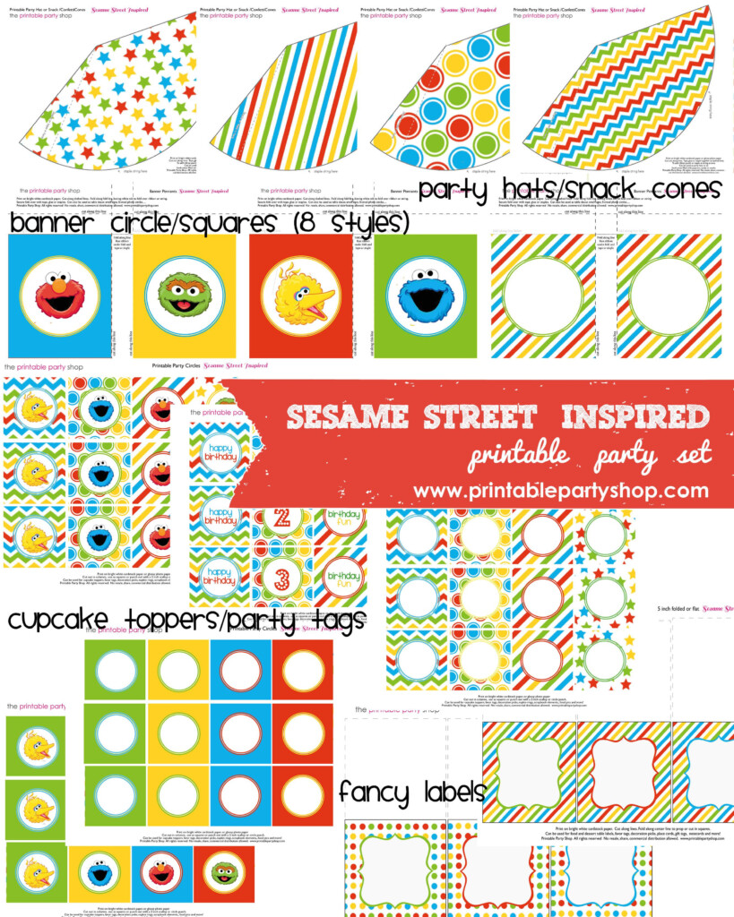 Sesame Street Printable Party Set Preview Printablepartyshop Sesame 