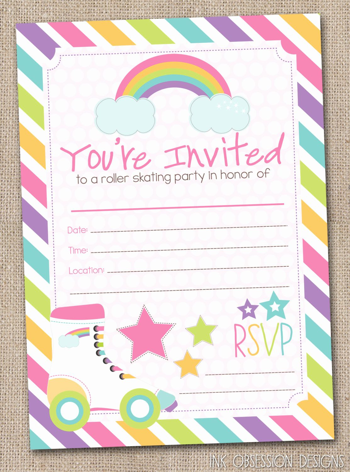 Skating Party Invitation Template Beautiful Fill In Roller Skating Par 