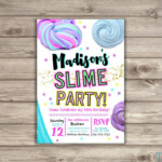 Slime Time Birthday Girl Invitations Slime Invitations Etsy Slime