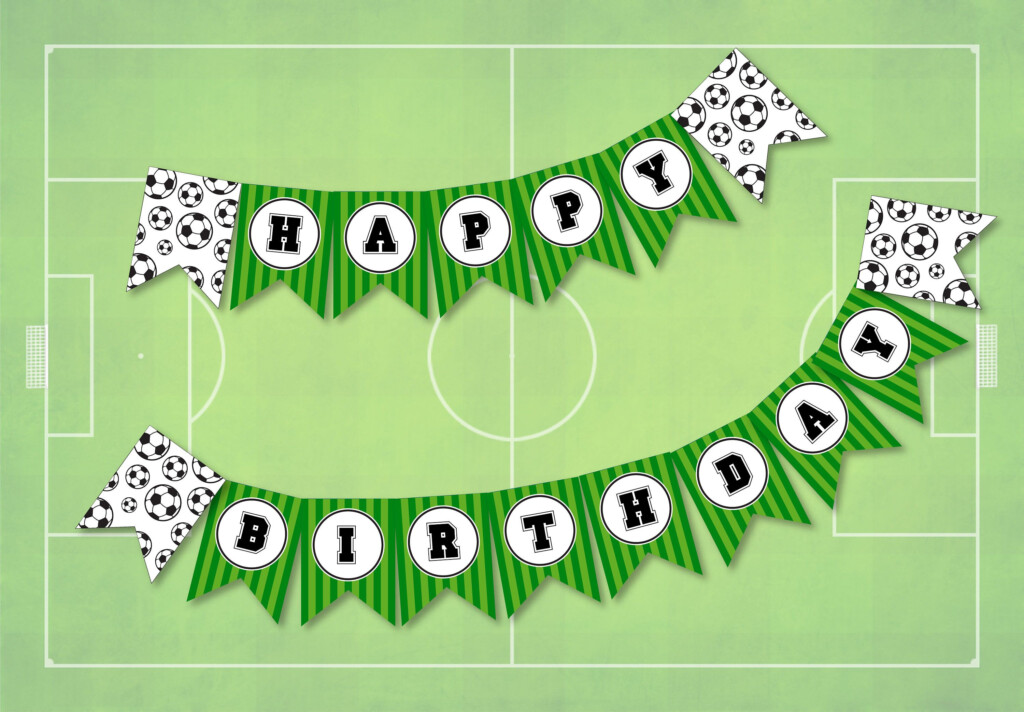 Soccer Banner Happy Birthday Football Party Printable Garland Poster 