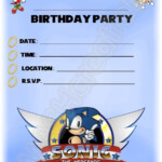 Sonic The Hedgehog Kids Childrens Party Invitations X 12 Invites For