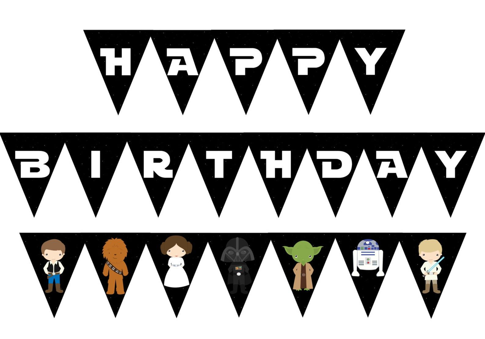 Star Wars Birthday Banner Printable Star Wars Birthday Etsy In 2020 