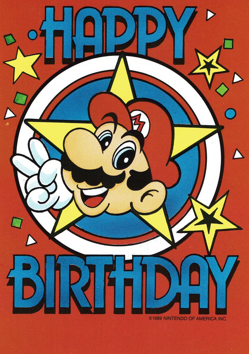 Super Mario Bros Birthday Cards 1989 Mario Bros Birthday Super 