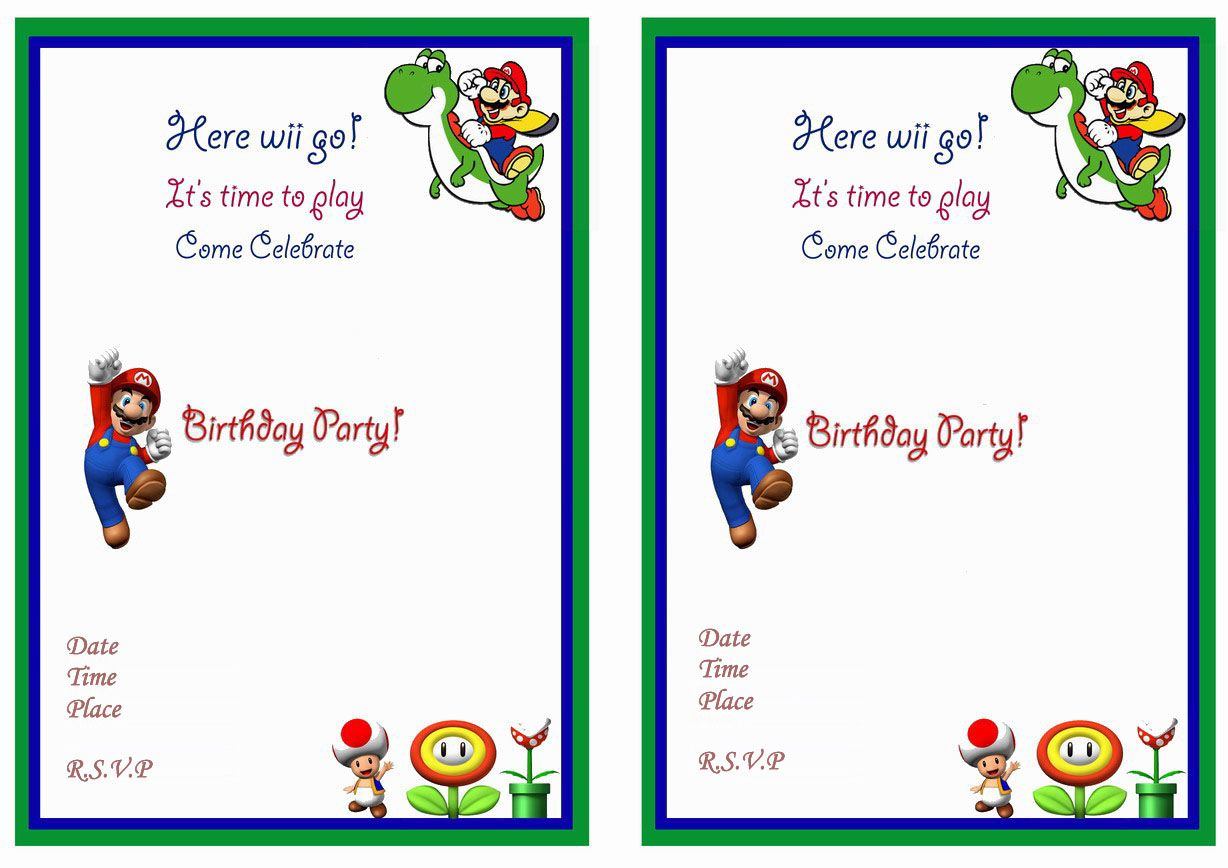 Super Mario FREE Printable Birthday Invitations Click Image Below To