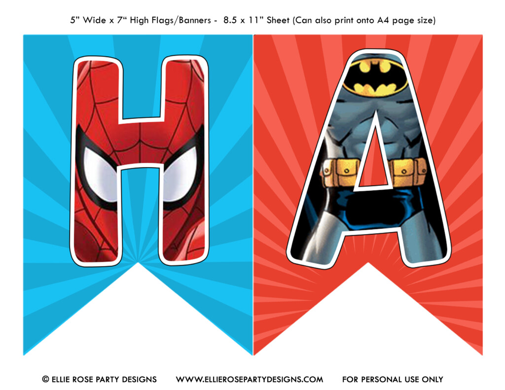 SUPERHERO MARVEL AVENGERS PARTY IDEA BIRTHDAY BANNER FREE DIY 