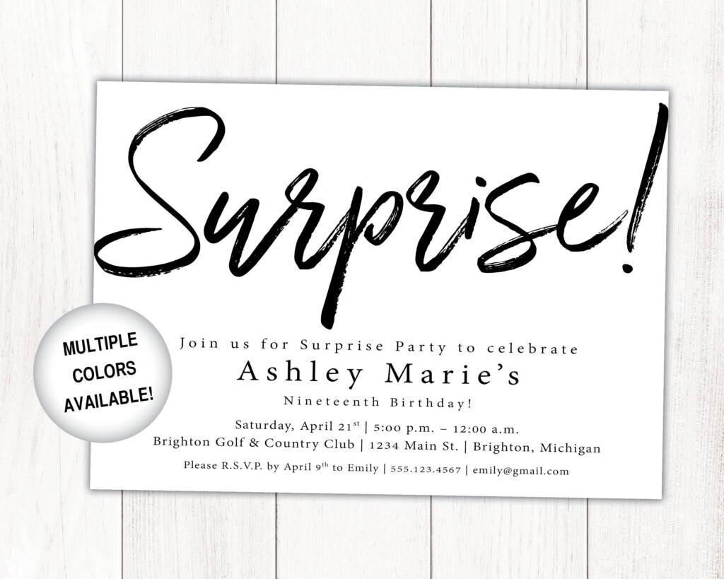 Surprise Party Invitation Printable Surprise Birthday Etsy Surprise 