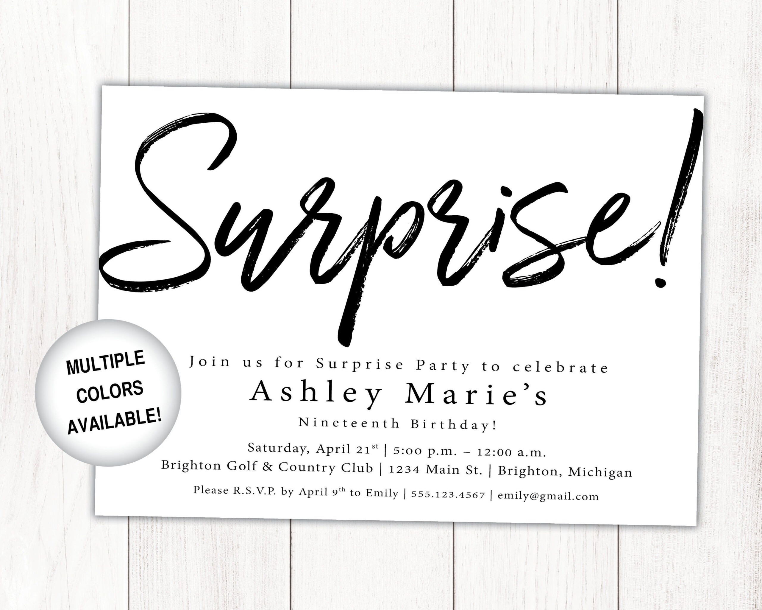 Surprise Party Invitation Printable Surprise Birthday Etsy Surprise