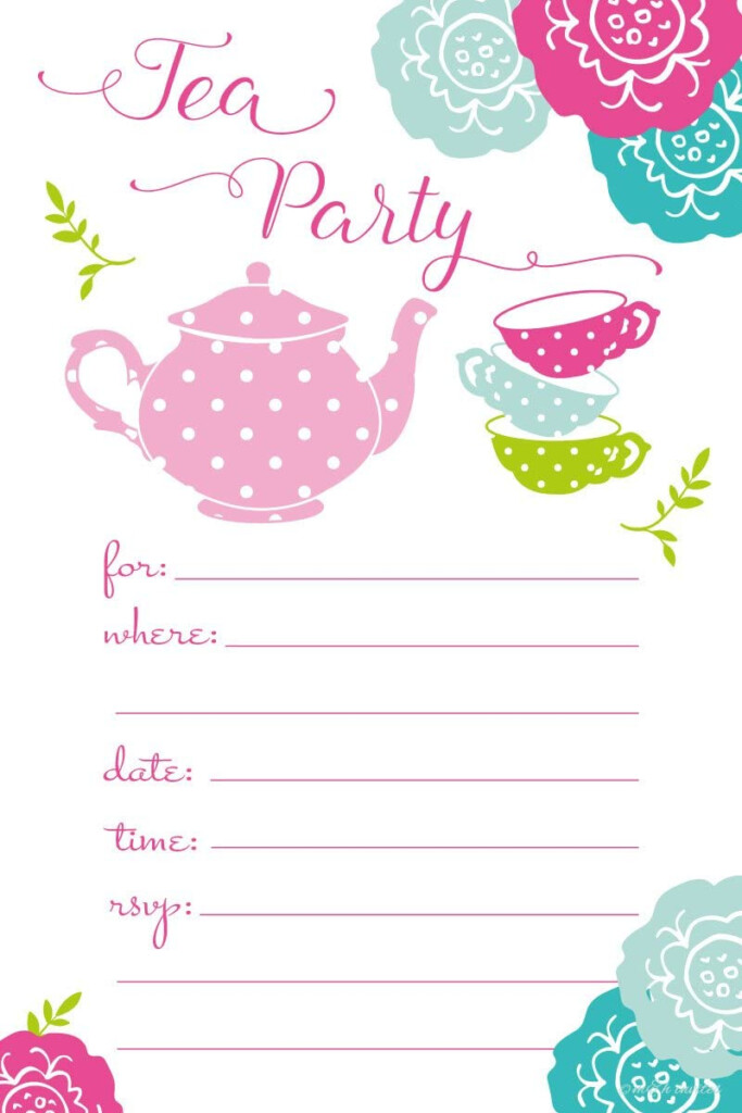 Tea Party Invitations Birthday Baby Shower Any Occasion Fill In 