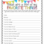 Teacher Questionnaire Free Printable Teacher Favorite Things